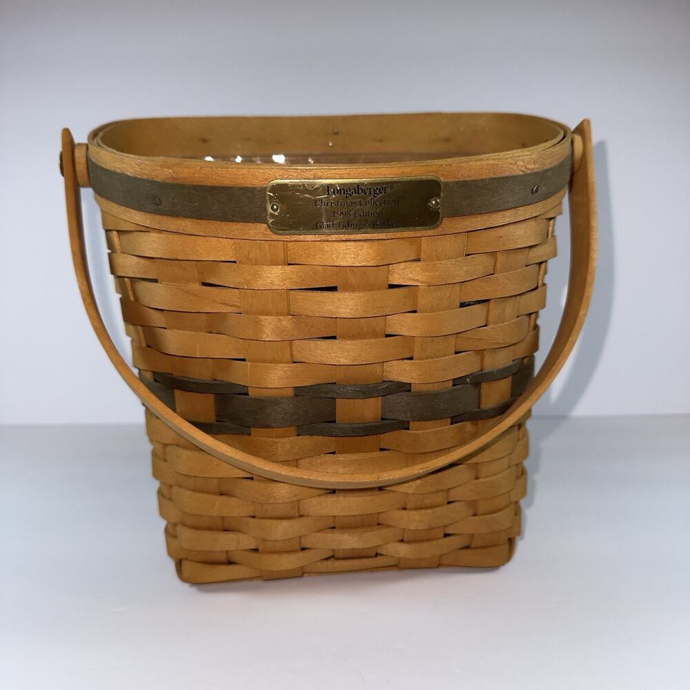 Longaberger 9" Hanging Basket Glad Tidings 1998 Christmas Collection Protector